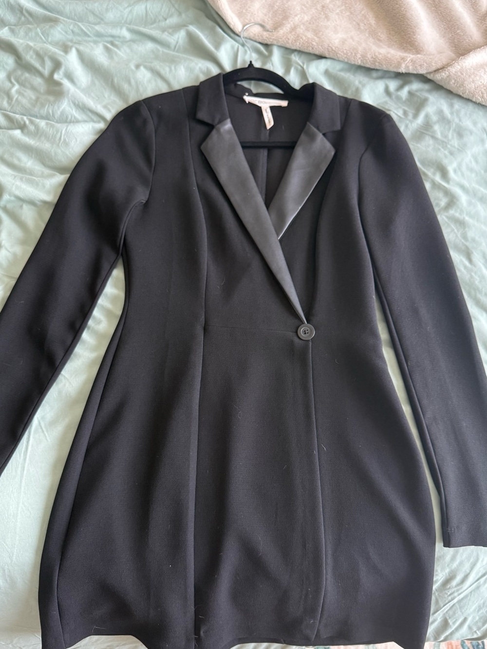 BCBGeneration Black Single-Button Long Blazer